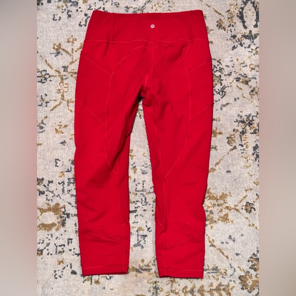 Lululemon All The Right Places Crop II *23", Dark Red | Sz 12 - Picture 5 of 9